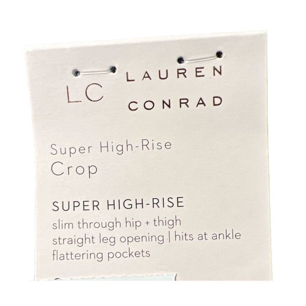 SOLD LC Lauren Conrad Womens Med Wash High Rise Distressed Cropped Jeans Sz 8 - Picture 8 of 10